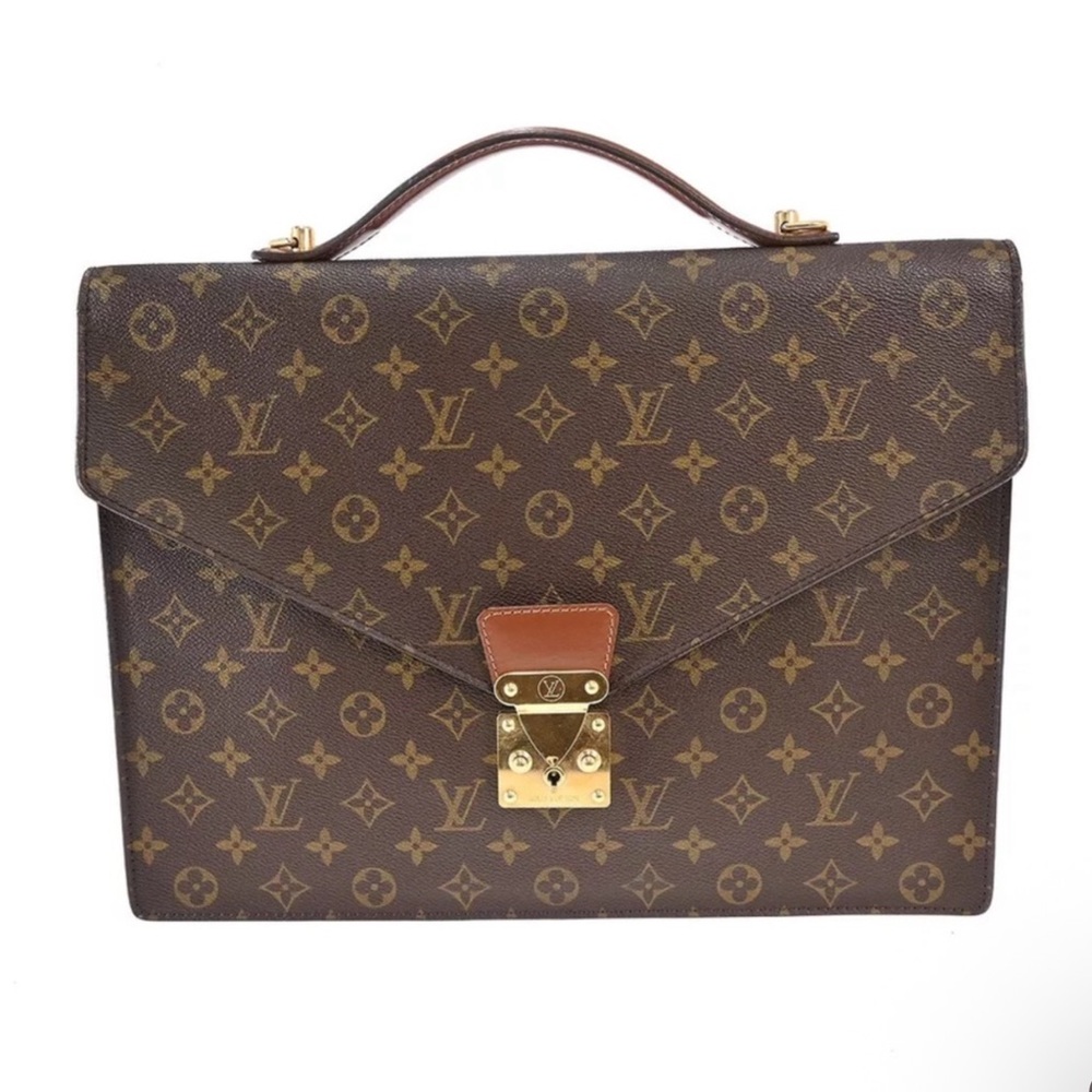 AUTHENTIC Louis Vuitton Brown Monogram Briefcase